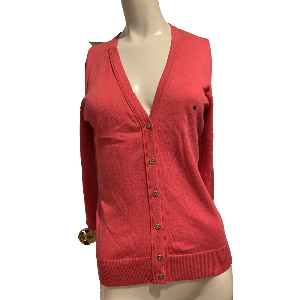 NY&CO 7th Avenue Pink 3/4 Sleeve V-Neck Cardigan Sweater NWT $39.95 MEDIUM